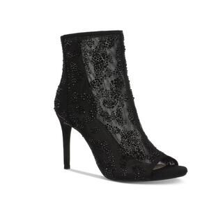 Thalia Sodi Women's Shay Embellished Stiletto-Heel Shooties Black Mesh Size 9